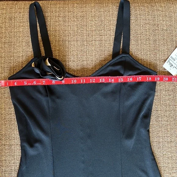 Joseph Ribkoff Black and Copper High Low Dress - Picture 9 of 14